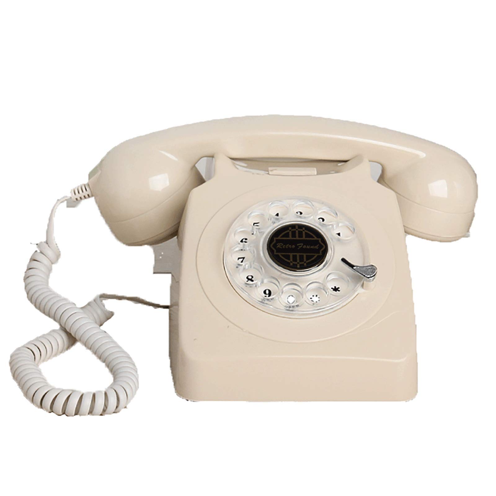 Domowy telefon stacjonarny w stylu europejskim w stylu retro, staromodny telefon przewodowy z wybieraniem, zabytkowy telefon z litego drewna, biuro domowe, hotel, galeria, telefon retro jubilera
