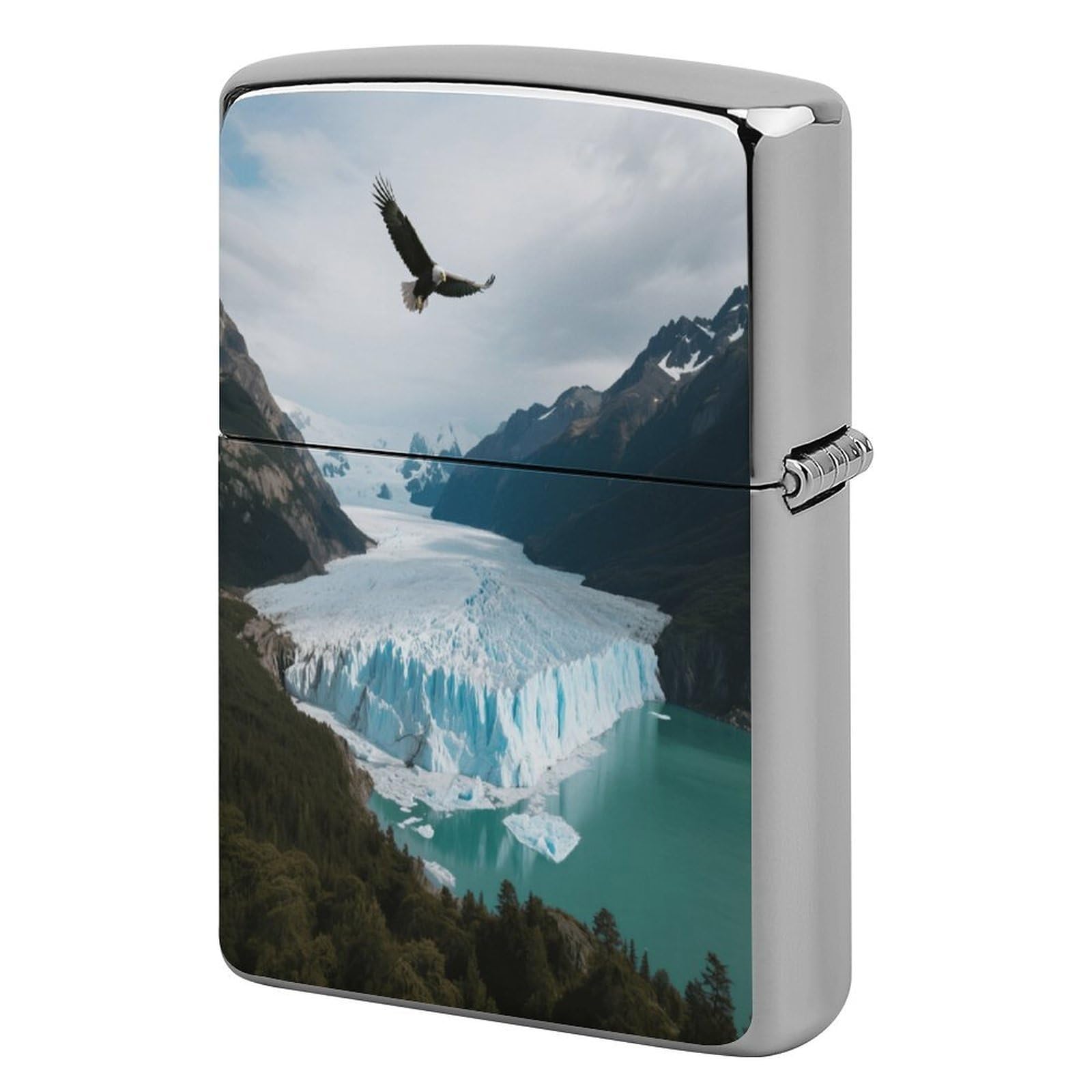 Fekiloot Style Glaciers And Lakes Lighter Case Cover Metal Lighter Case