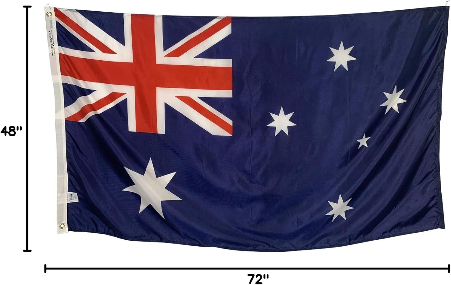 4x6' Australia Flag - All Weather Nylon & Reinforced Fly End Stitching - Made in USA