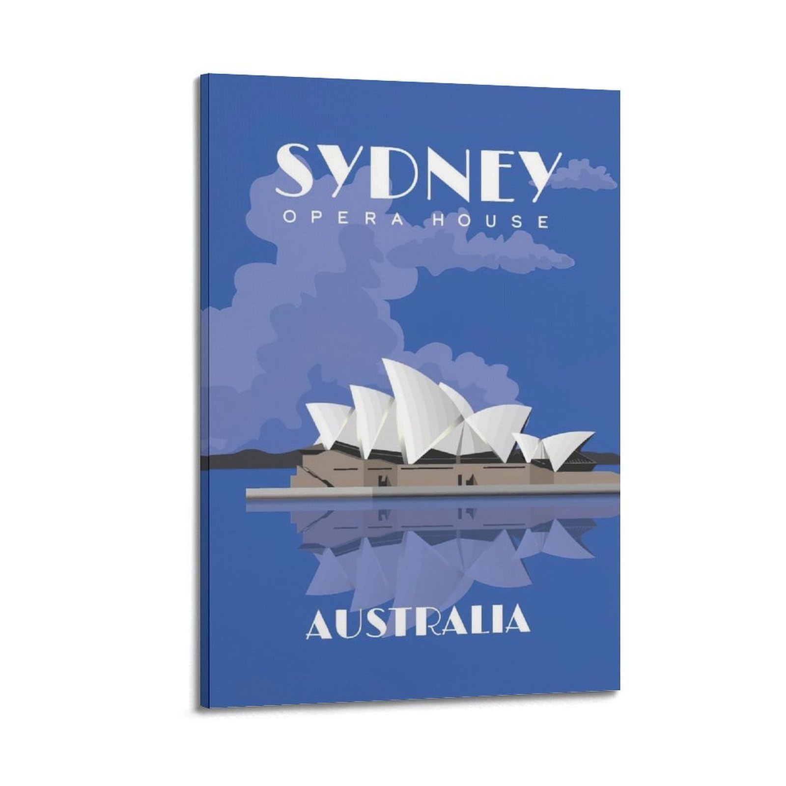 DLJGDS Vintage Travel Poster Australia Sydney Opera House Decorative Painting Canvas Wall Posters And Modern Family Bedroom Decor 20x30inch(50x75cm)