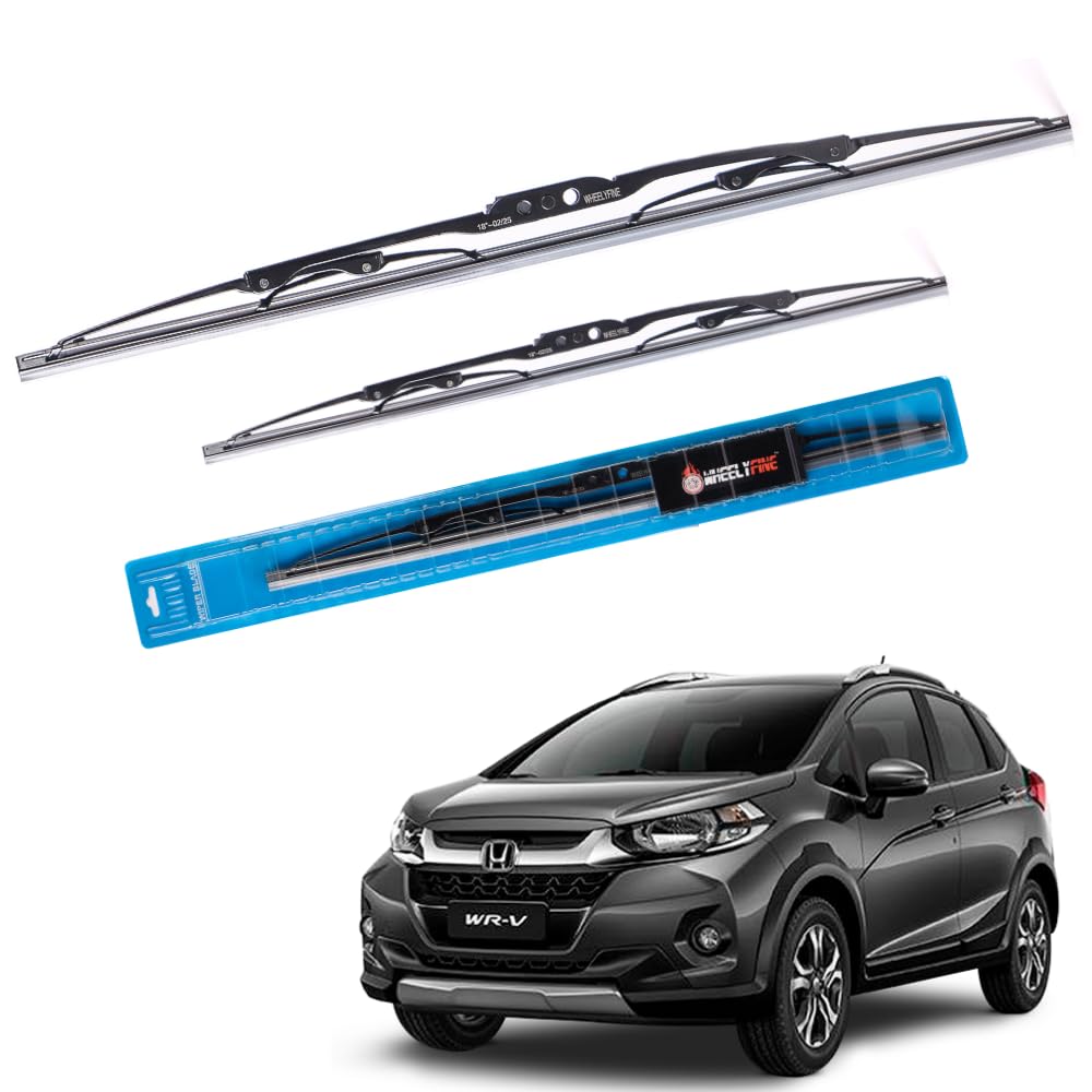 Wheelyfine® Windshield Car Wiper Blades Metal Frame Water Repellant Cleaning Wiper Blades Refills Best for Honda Wr-V (2017 Onwards) Dr 24"/Pa 14"-image-29