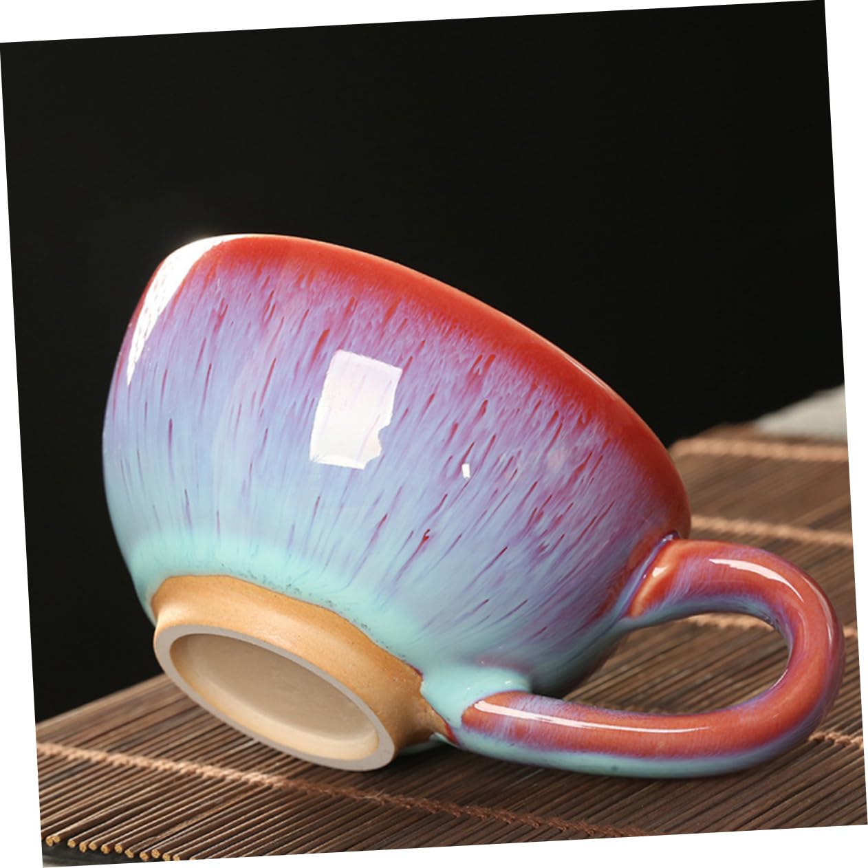 Juego de Taza y Platillo de Cerámica Roja Taza de Café con Plato Diseño Europeo para Hogar y Oficina Set Versátil para Bebidas Calientes y Frías