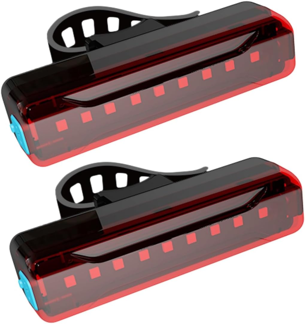 2 Pack LED Bike Tail Light,1200mAh Runtime 50 Hours,USB Rechargeable Bicycle Rear Light,IPX5 Waterproof,5 Light Modes for Adults Kids Men Women Road Mountain