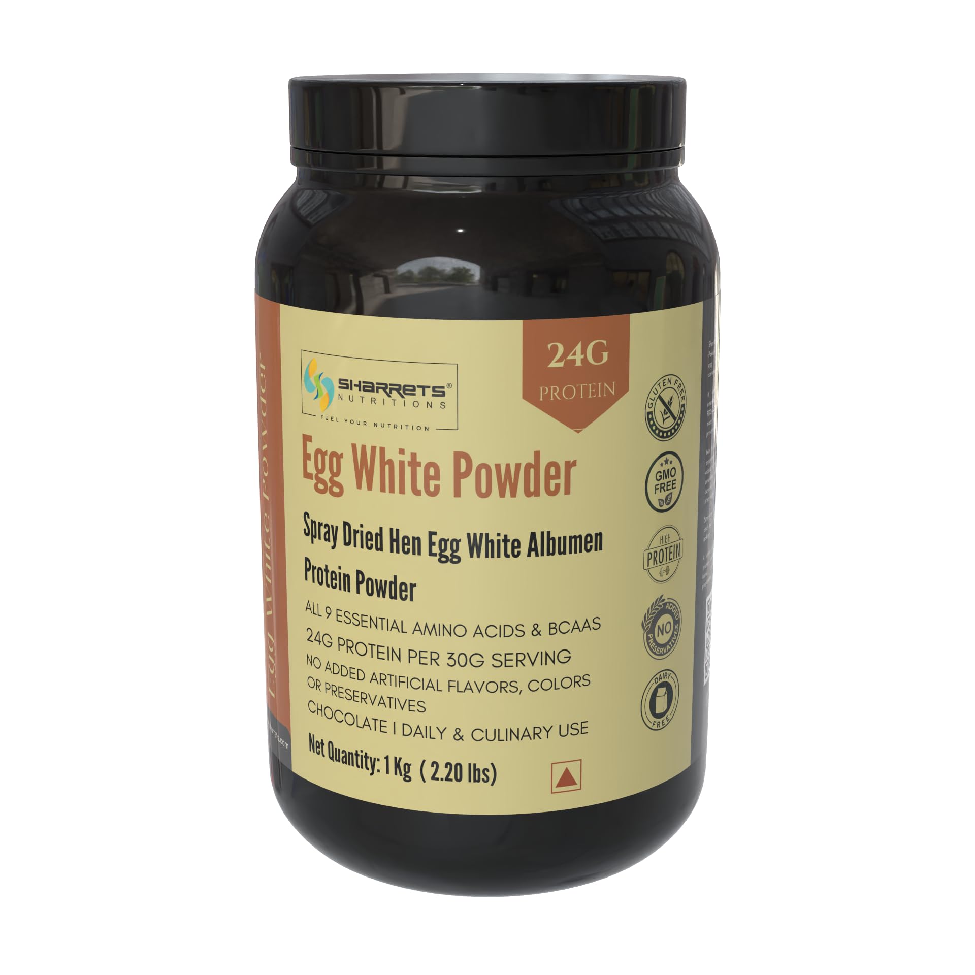 Sharrets Egg White Protein Powder, 1Kg Chocolate