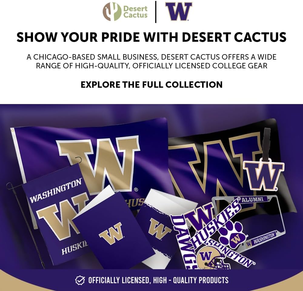 Desert Cactus University of Washington Car Accessories Huskies Metal License Plate Frame and Tag Holder for Front or Rear of Car (Alumni) - Image 5