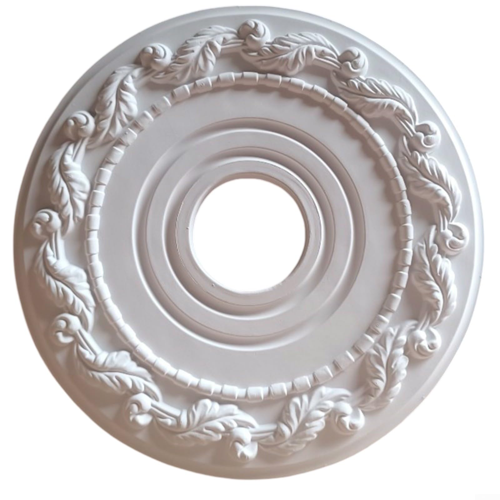 HOHOVYVY 16 Inch Round Ceiling Rose PU Ceiling Locket Vintage Decorative Cover for Ceiling Lights and Ceiling Fans