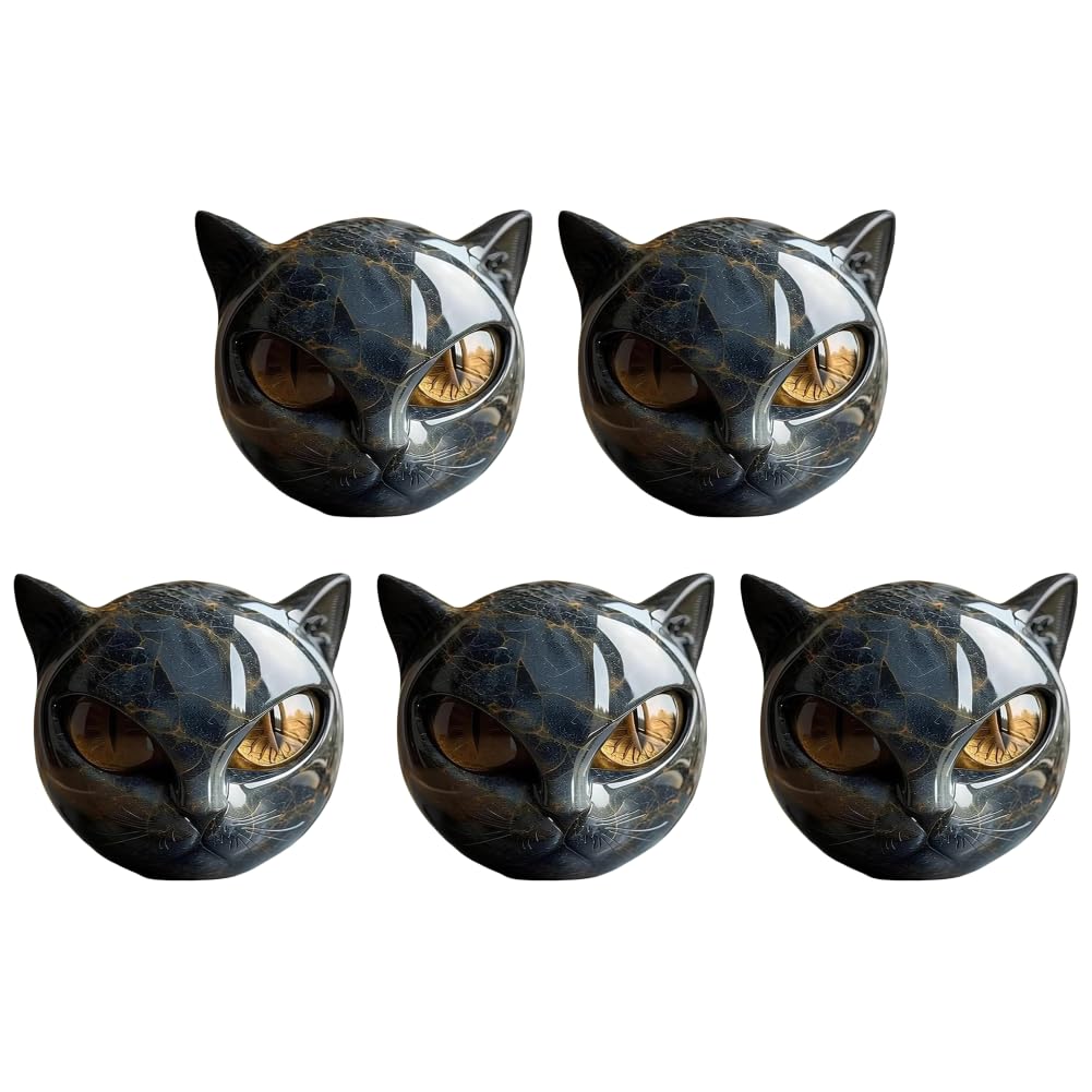 Scultura di Gatto Nero Halloween in Resina Statua di Gatto Elegante Decorazione Casa Regalo per Amanti dei Gatti