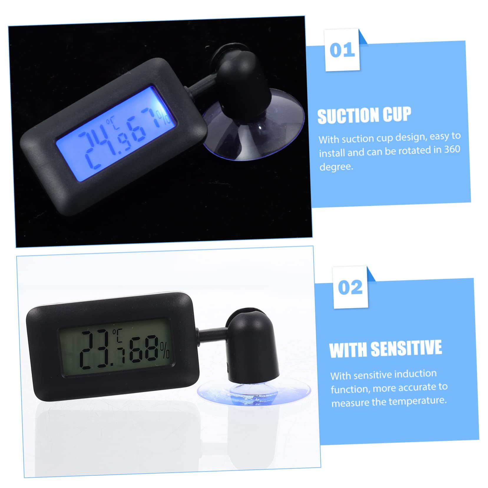 Yardwe 4stücke Reptilien Terrarium Thermometer Mit Saugnapf Drehbar Hygrometer Für Präzise Temperaturmessung Im Terrarium Aquarium Für Haustiere Einfache Installation Und Design