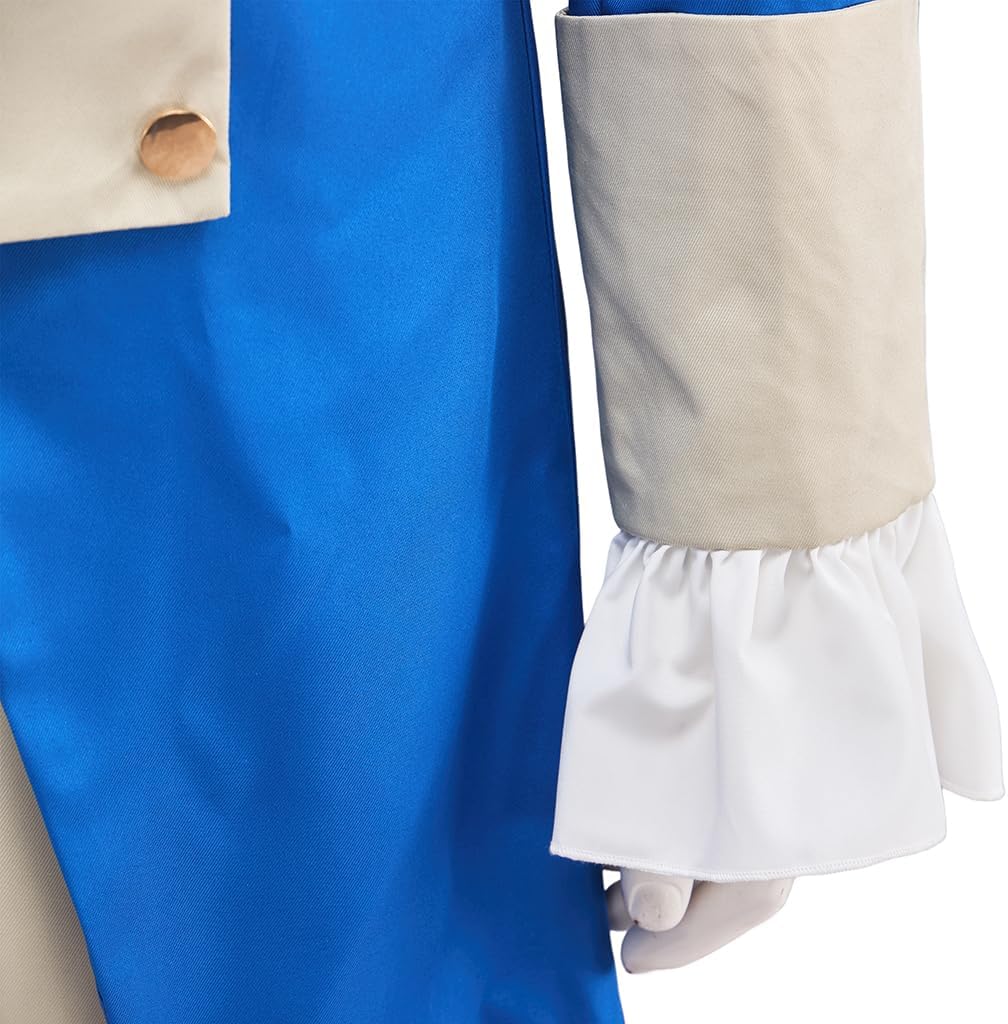 Men's Musical Hamilton Cosplay George Washington Regency Costume Blue Tailcoat Military Colonial Uniform - Image 5
