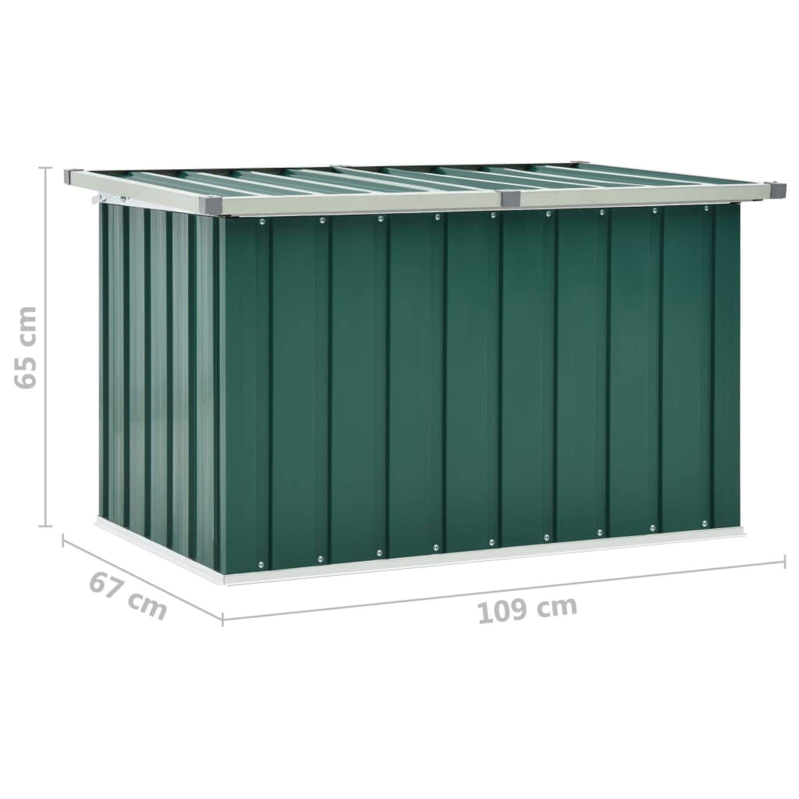 Festnight Gartenbox Wasserdicht Metall Auflagenbox Garten-Aufbewahrungsbox Große Kissen Werkzeugkasten Gartenbox Balkonschrank Gartentruhe Kissenbox Grün 109 x 67 x 65 cm