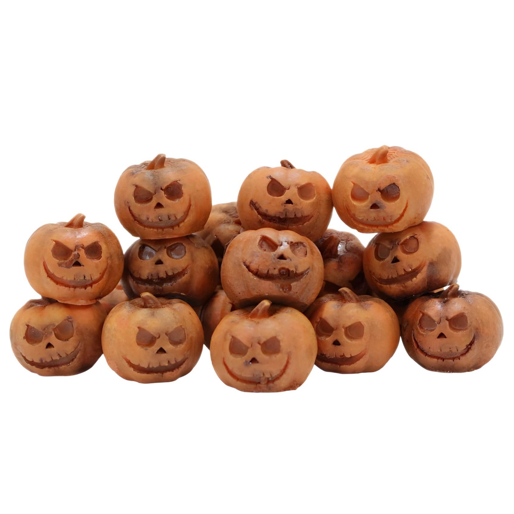 CNAFGBGG Halloween Pumpkins 20 Pcs, Resin Ghost Face, for Crafts.