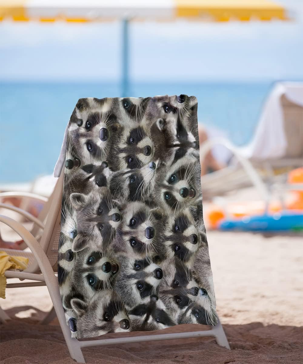 LOGOVISION Racoons Beach Towel, 30"x60", Beach Towel