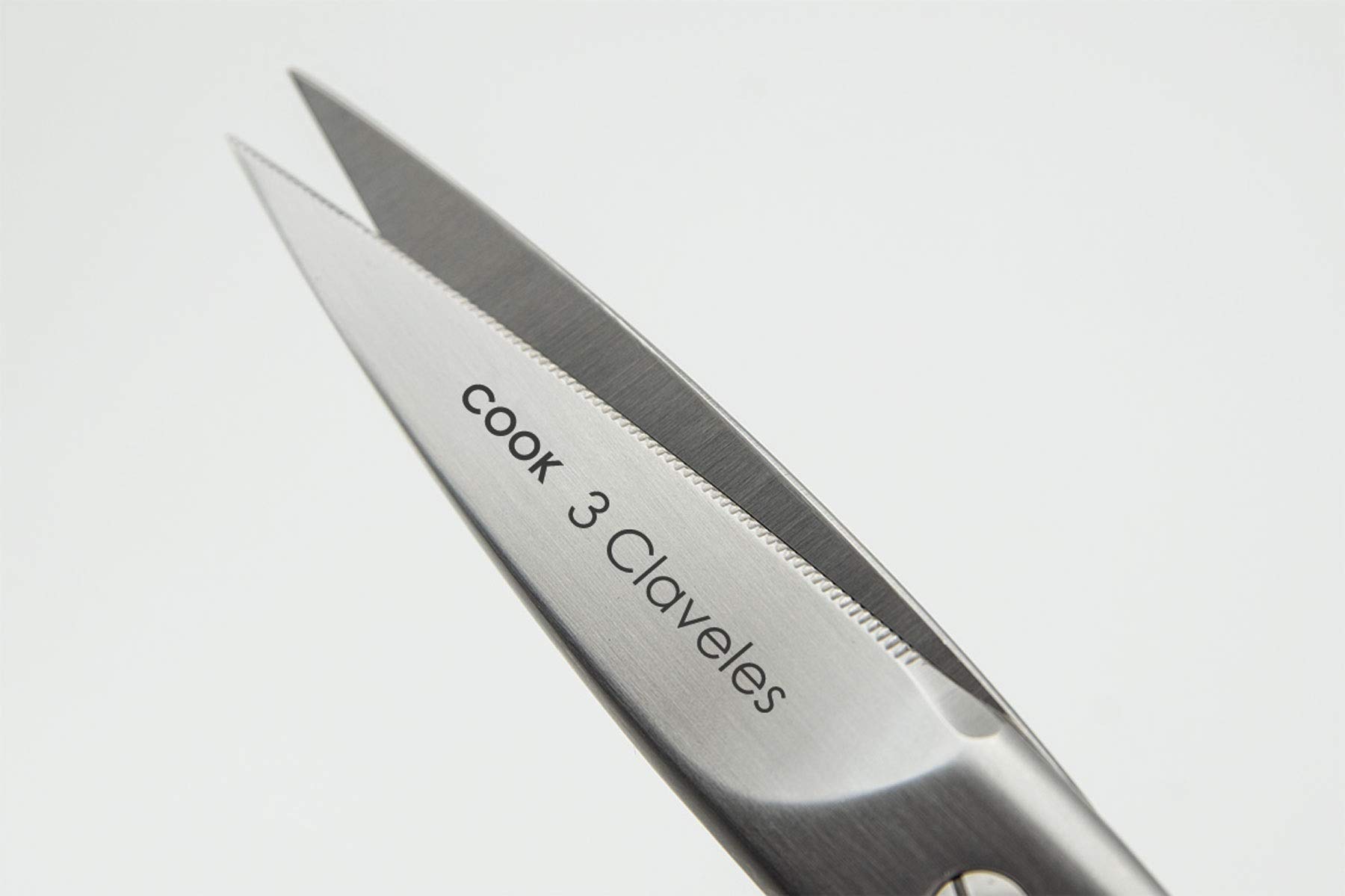 3 Claveles Juego de cuchillos de cocina profesionales de cocina de acero inoxidable + tijera de cocina con + taco de fibras, Juego 3 Cuchillos + Tijera + Taco KIMURA