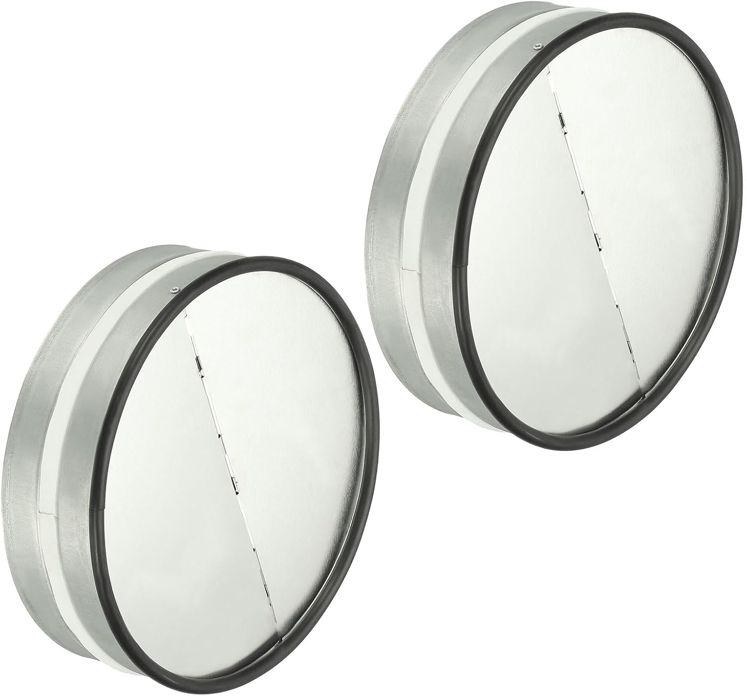 YOKIVE 7.9-inch Backdraft Damper Shutter, 2 Pcs Inline Spring Loaded Blocker Dryer Duct Damper, Great for Retrofitting Ducting Preventing Unwanted Drafts in Metal Ducts (Silver Tone)