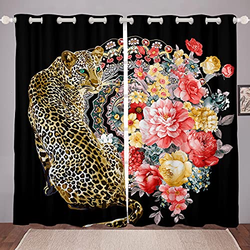 Style animal sauvage rideaux léopard pour chambre douce - 2