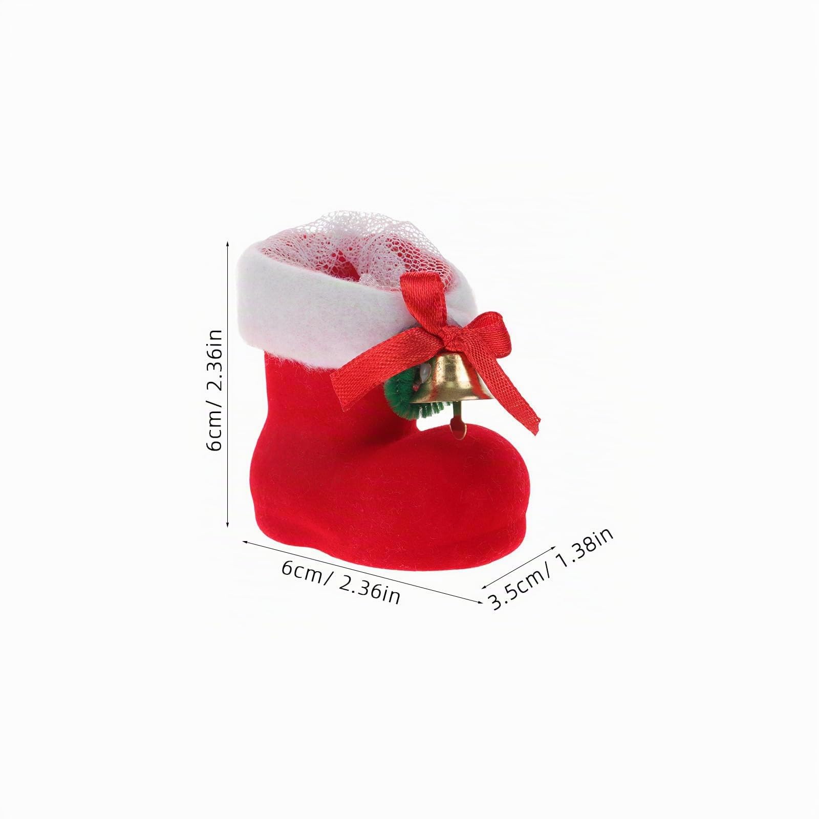 DEARMAMY 24 Stk. Teiliges Weihnachtsdeko Candy Boots Niedliche Stiefel Anhänger Langlebig und Sanft zum Befüllen mit Süßigkeiten und Kleinen Geschenken Festliche Weihnachtsstrumpf Deko