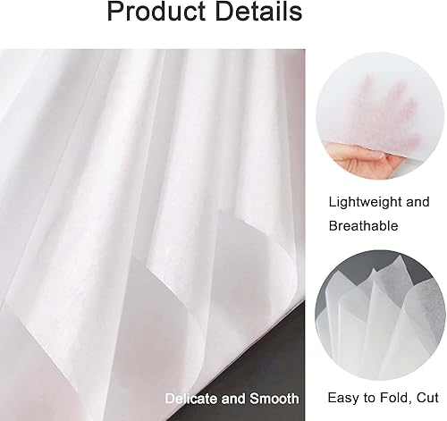 Miniatura 3 de 100 hojas de papel de seda de archivo sin ácidos de 20 x 30 pulgadas para almacenamiento, sin ácidos, papel de seda de envoltura sin ácidos, blanco,