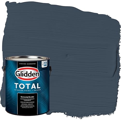 Glidden Total 1 gal. Cavalry/Navy Blue Semi-Gloss Interior Paint with Primer