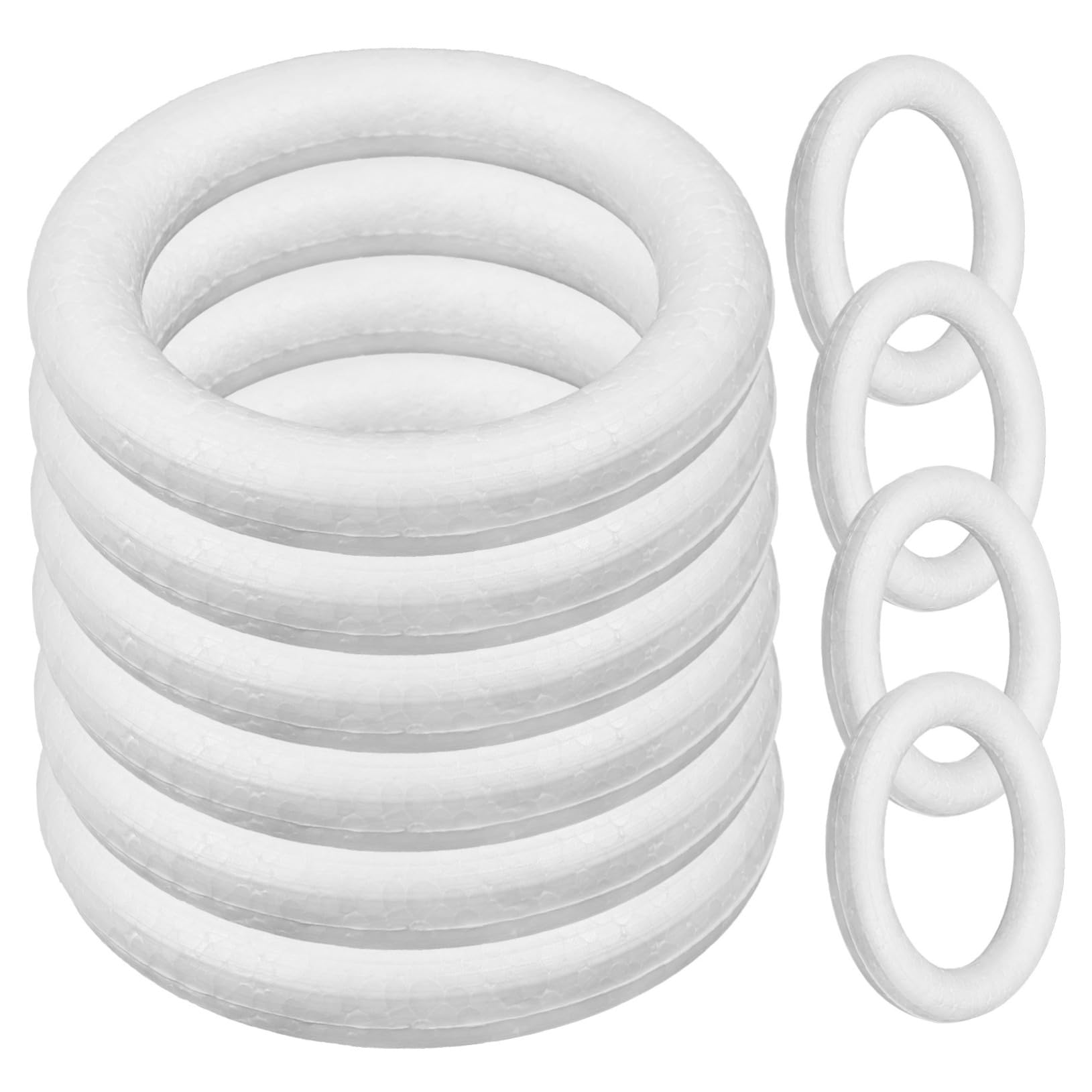NUOBESTY Foam Ring 10 Pack Circular Ring Model for Kids DIY Art Painting Supplies Polystyrene Craft Accessory 3.94 X 3.94 X 0.59 in for Creative Projects