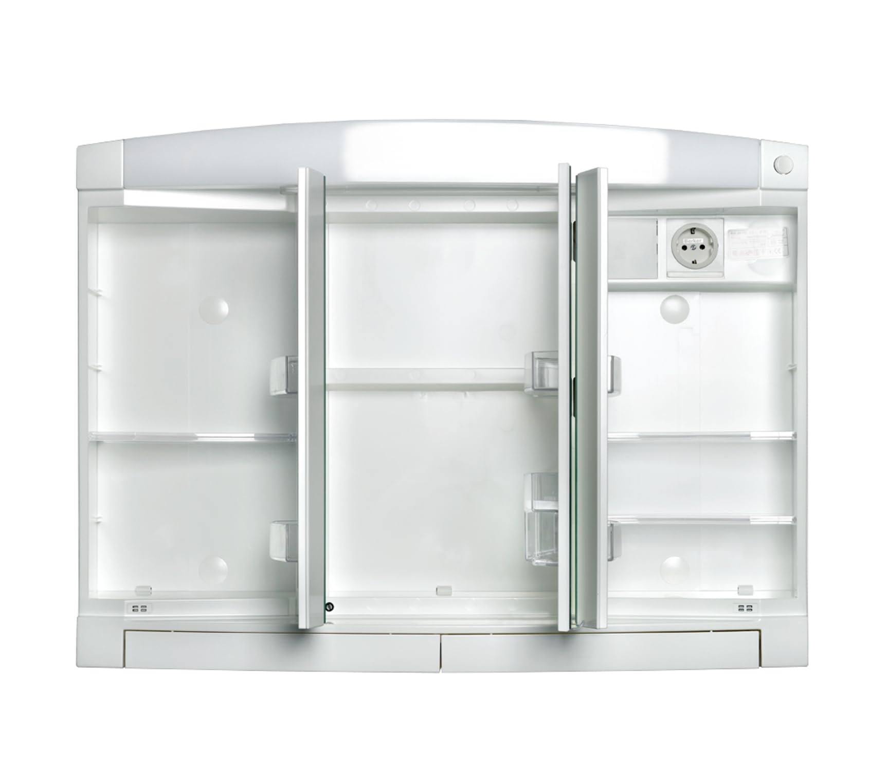 Jokey Spiegelschrank Swing mit LED Beleuchtung 76 cm breit, Kunststoff Spiegelschrank in Weiß