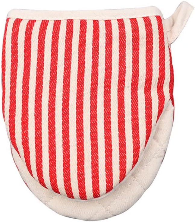 Oven Gloves, Microwave Gloves, Heat Resistant Cotton Linen Gloves, Non-Slip Oven Duckbill Gloves (Color: Red, 1 Pair)