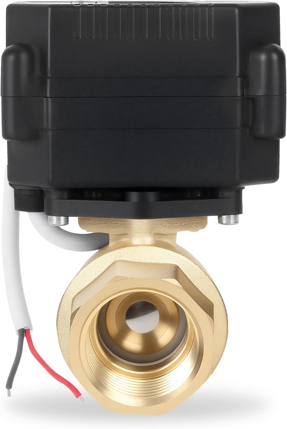 1/2'' Brass Motorized Ball Valve,2 Wire Reverse Polarity Electric Water Valve with Full Port,9-24V DC