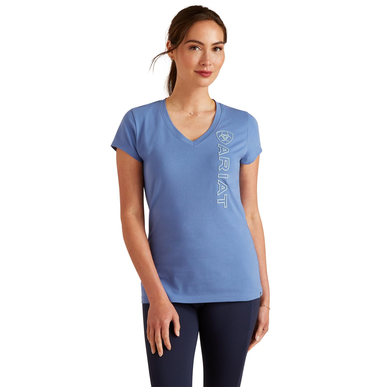 ARIATWomen's 10048604 Vertical Logo V T-Shirt