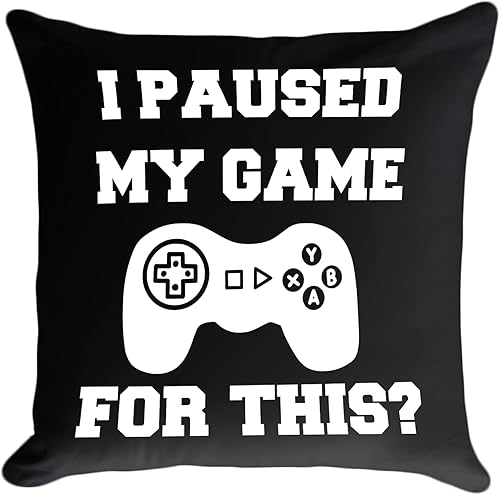 CarOptics Divertida funda de almohada con diseño de videojuegos, I Paused My Game for This, regalos para adolescentes y niños, decoración de sala de