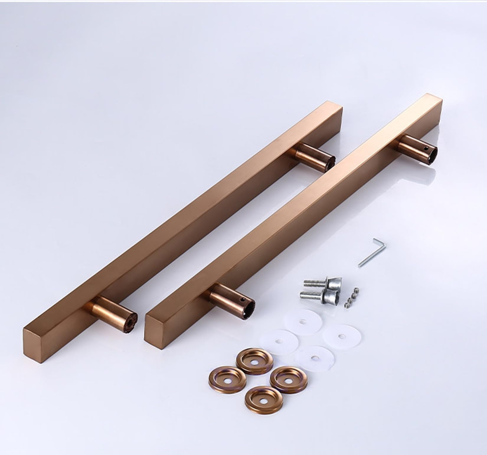 1 Coppia di Maniglie in Acciaio Inox,Maniglia per Porta Scorrevole,Pomelli per Porta in Vetro da Doccia,Maniglione da Bagno Home Club Office Store,Double Face (Oro,Distanza fori 1100mm)