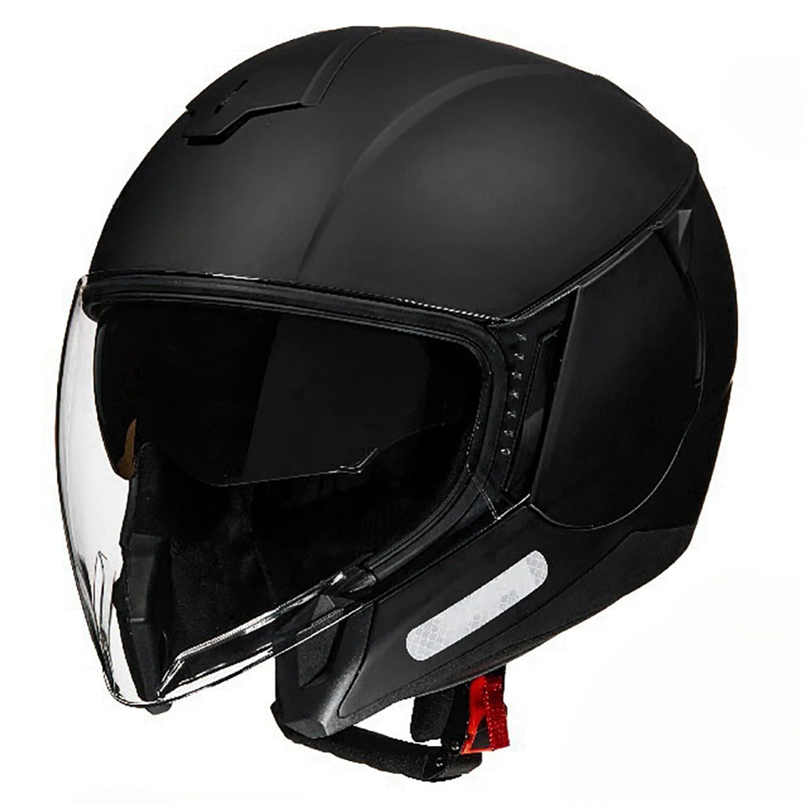 Kask motocyklowy dla dorosłych, z podwójnym wizjerem, otwarty kask motocyklowy, uniseks, do jazdy w mieście E, rozmiar XL, 59-60 cm