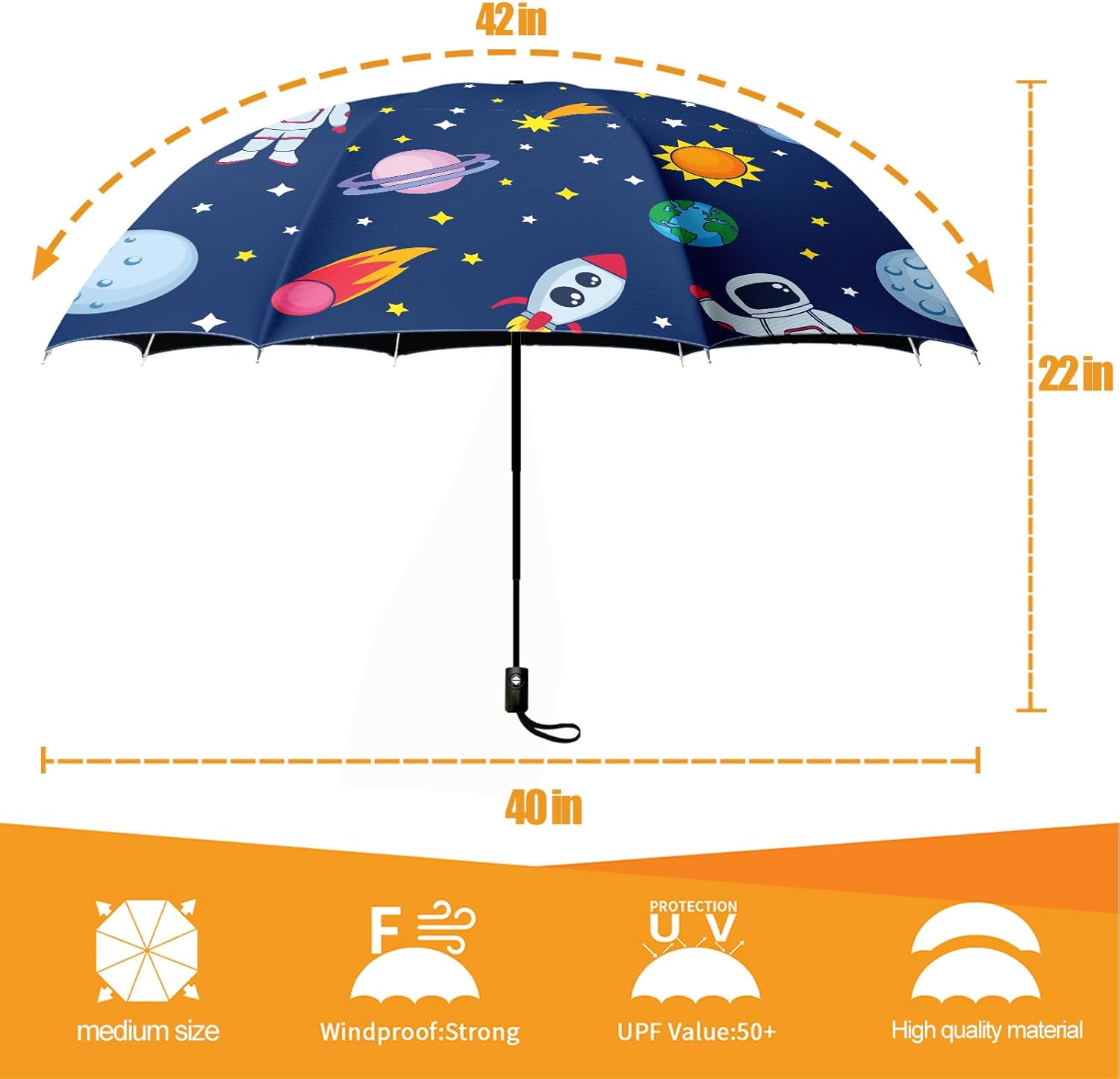 Automatic Compact small Travel Folding Umbrella for Women, Portable & Lightweight with Windproof and UPF 50+ Sun & Rain Protection