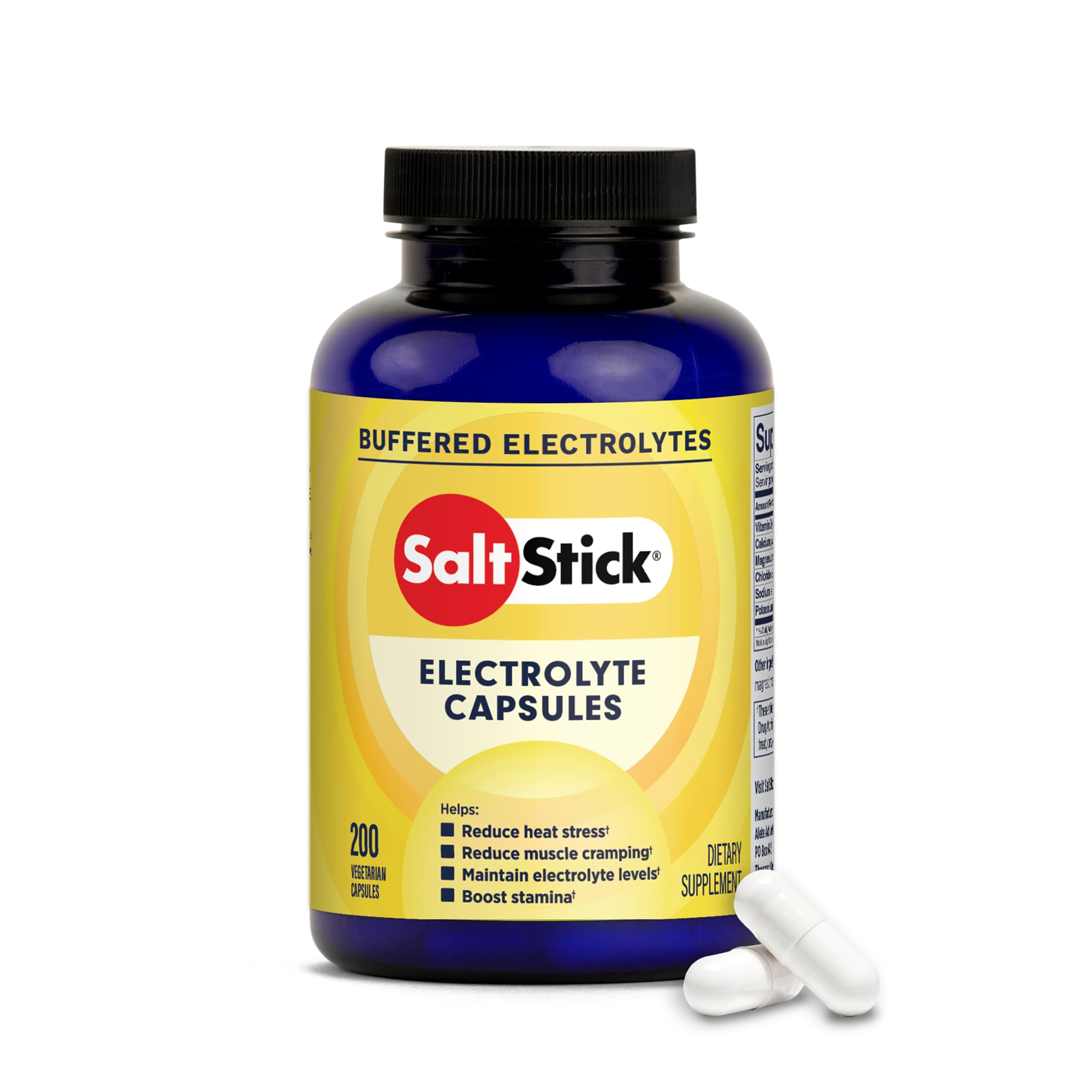 SaltStick Electrolyte Capsules with Vitamin D - 200 Count - Salt Pills with Electrolytes for Sports Nutrition, Running Supplements, Electrolyte Pills - 200 Count