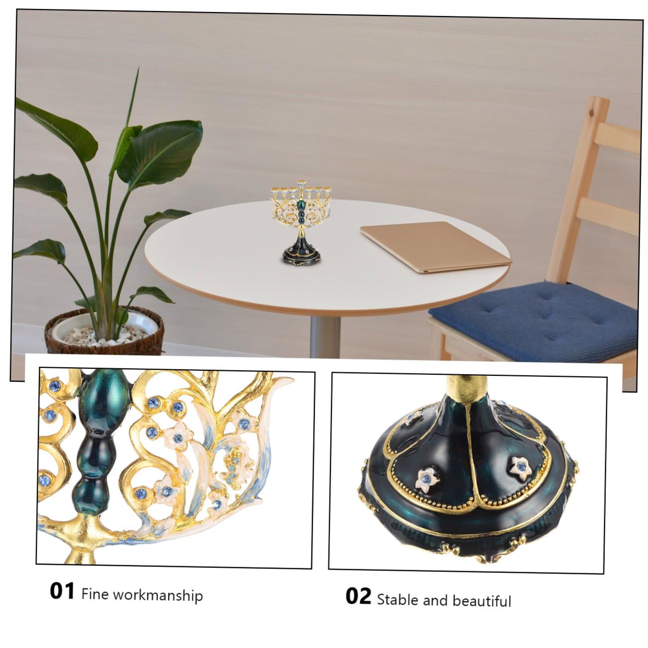 Candelabro de 7 Brazos de Aleación Estilo Vintage para Hogar