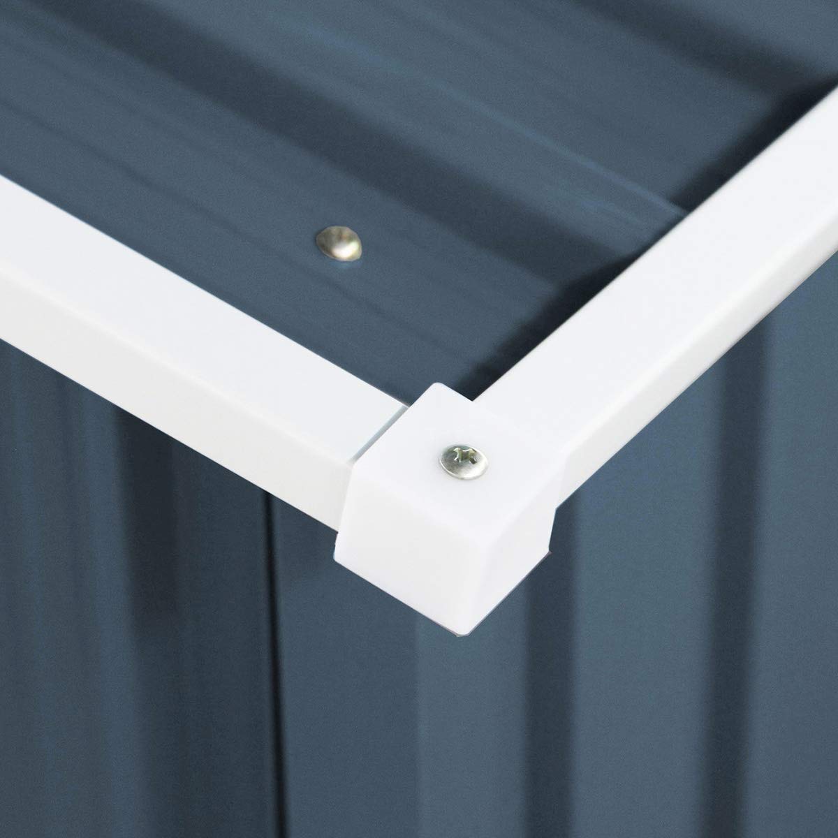 COSTWAY Casetta da Giardino Porta Attrezzi 2,8㎡, Capanno da Esterno in Lamiera Zincata Resistente alle Intemperie con Base, Porte Scorrevoli, Maniglie e Sfoghi 213 x 173 x 130 cm