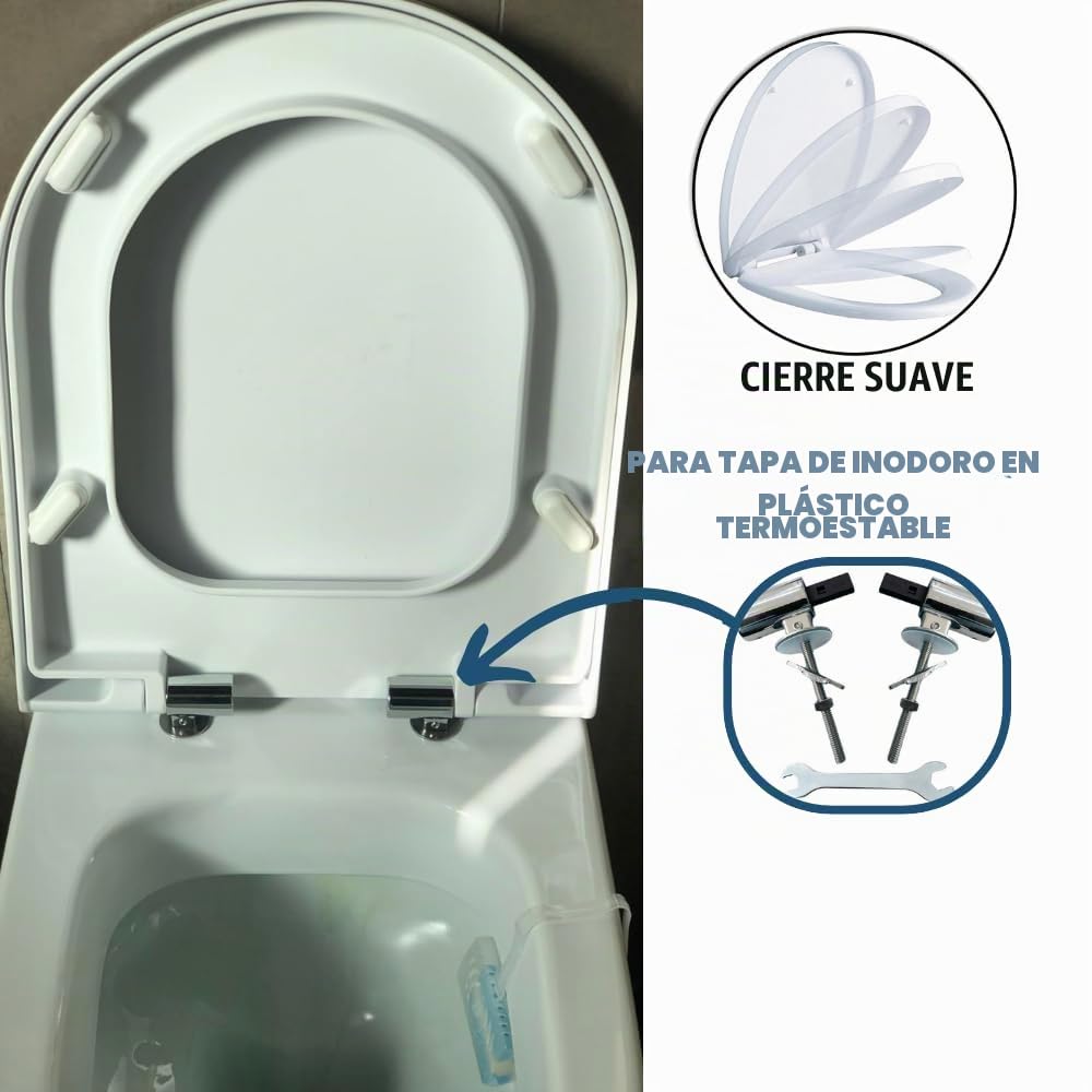 Kit de Bisagras Abatibles Soft Close para Tapa de Inodoro Panorama GSI