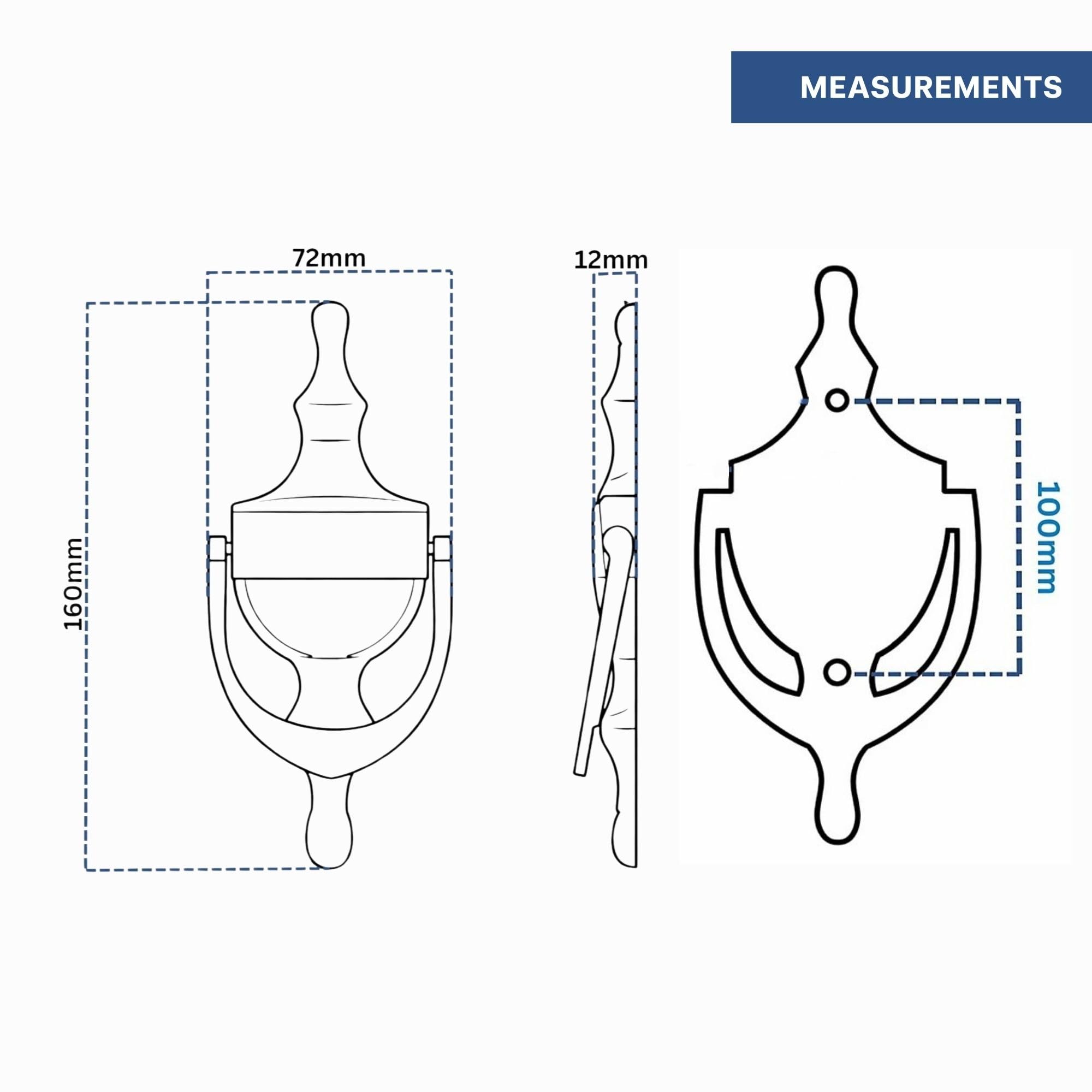 UAP Heurtoir de porte victorien 15 cm traditionnel avec support de boulon et supports adhésifs Simple Chrome poli