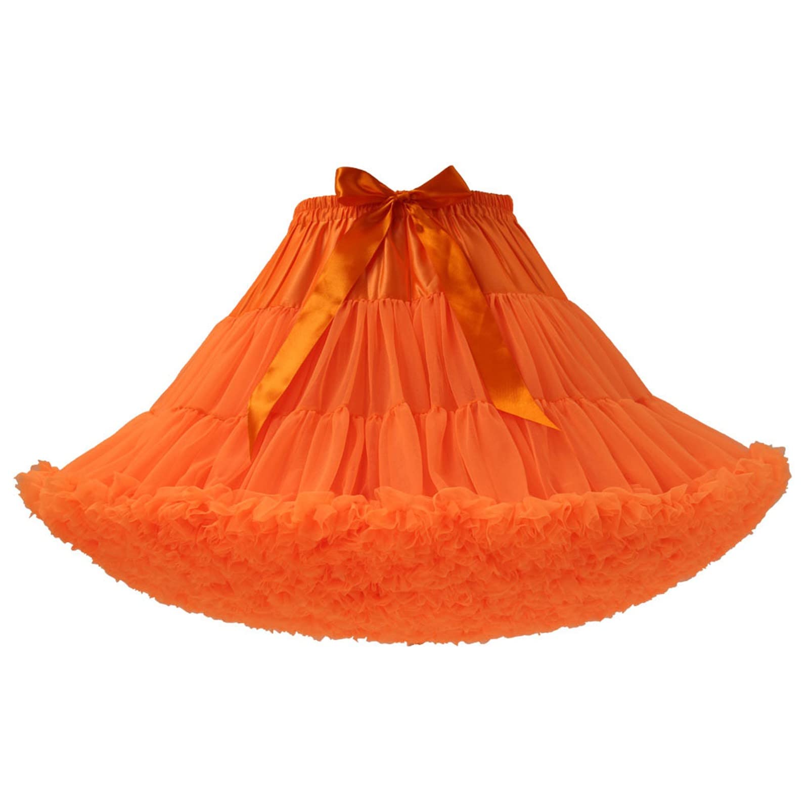 Jupe bouffante avec nœud pour femme - Couleur unie - Fait à la main - Jupe de performance - Jupe longue citron, jaune, Taille unique