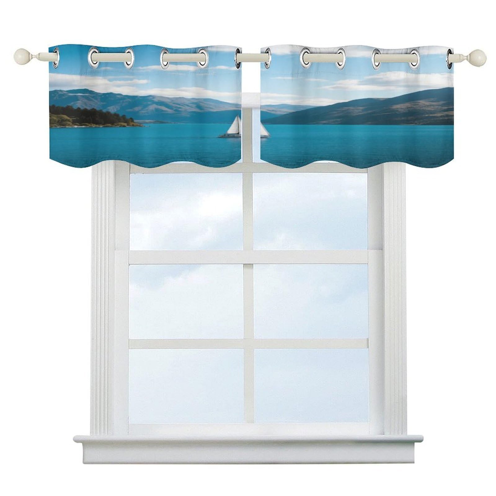 Fekiloot Style Mountains In The Distance Short Curtains Valance Curtain
