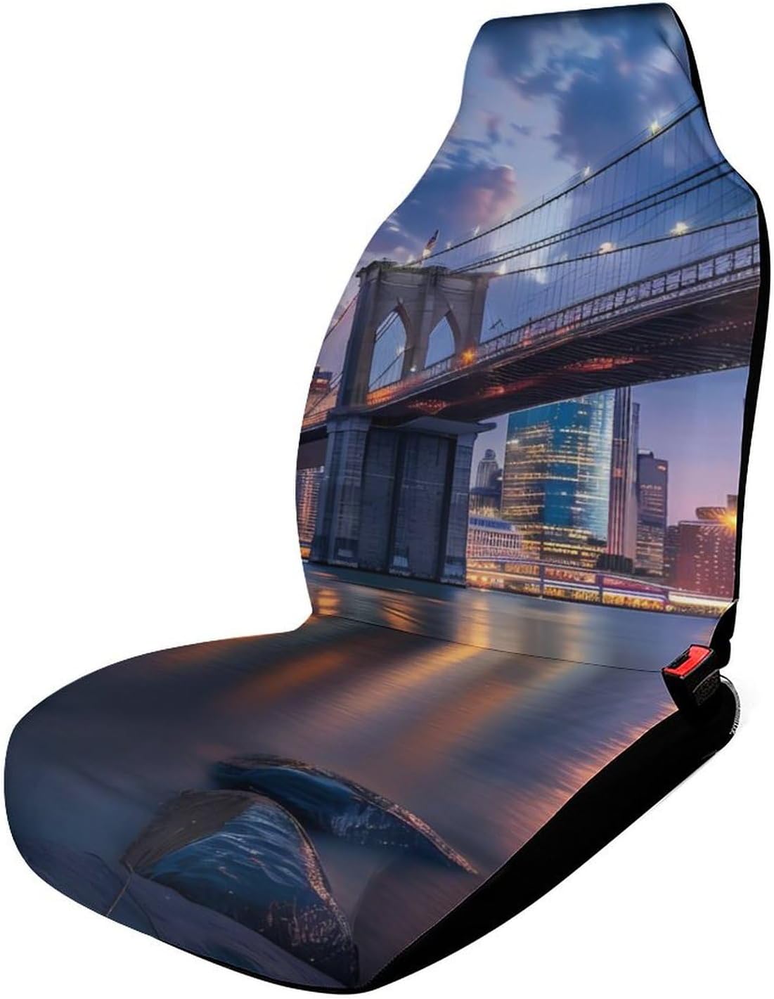 New York City Brooklyn Bridge Manhattan Car Seat Covers Automotive Seat Covers Car Seat Protector Auto Front Seats Protector for Most Cars 1PCS