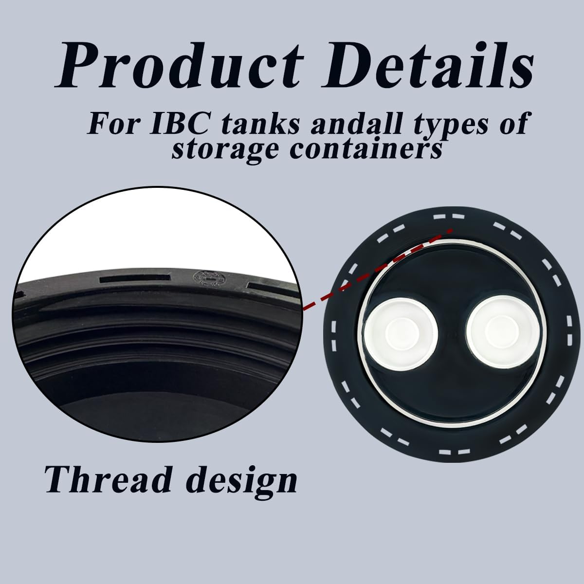 IBC Tote Cover,6.5 Inches IBC Tote Lid with Double Vent Hole,Water Tank Lid for Convenient Storage,IBC Tote Cover for Industrial Agriculture and Other Industries