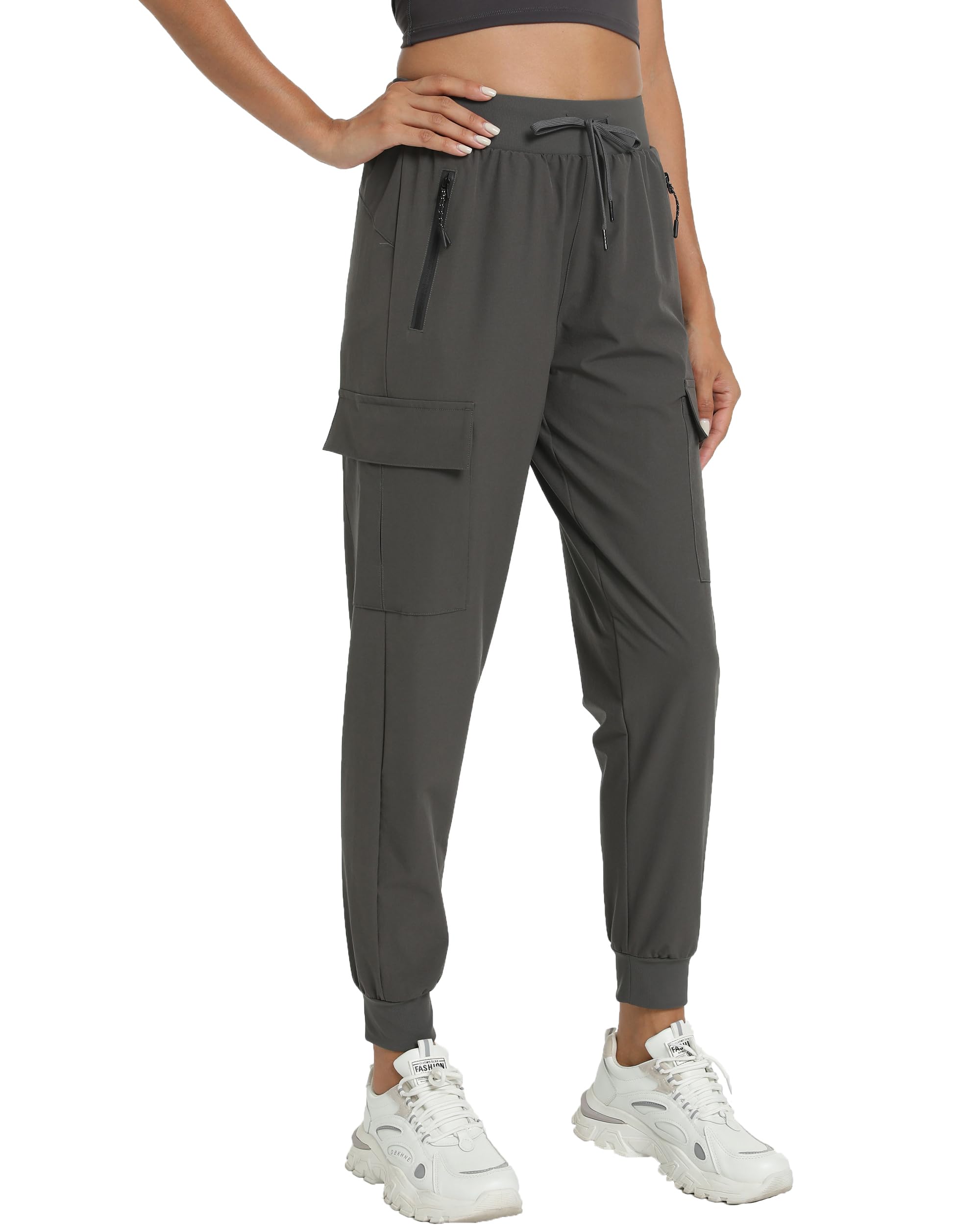 Women's Joggers with Pockets Lightweight - Water Resistant Cargo Athletic Pants for Hiking Running Camping Travel