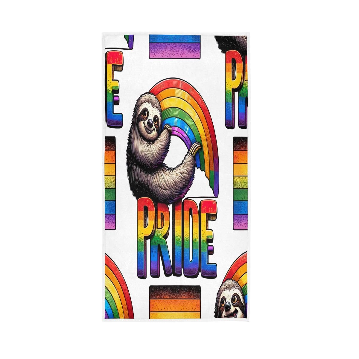 LSRCPD Pride Day Sloth Hand Towel, 15 x 30 Inches, Soft Highly Absorbent Towels for Bathroom Gym Hotel