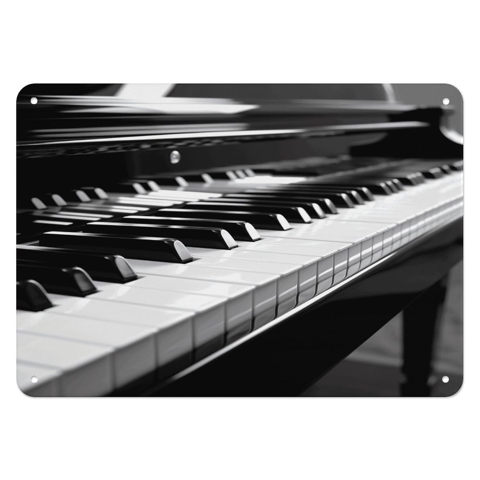 Fekiloot Style Black White Piano Keyboard Wall Decor Iron Painting Metal Sign