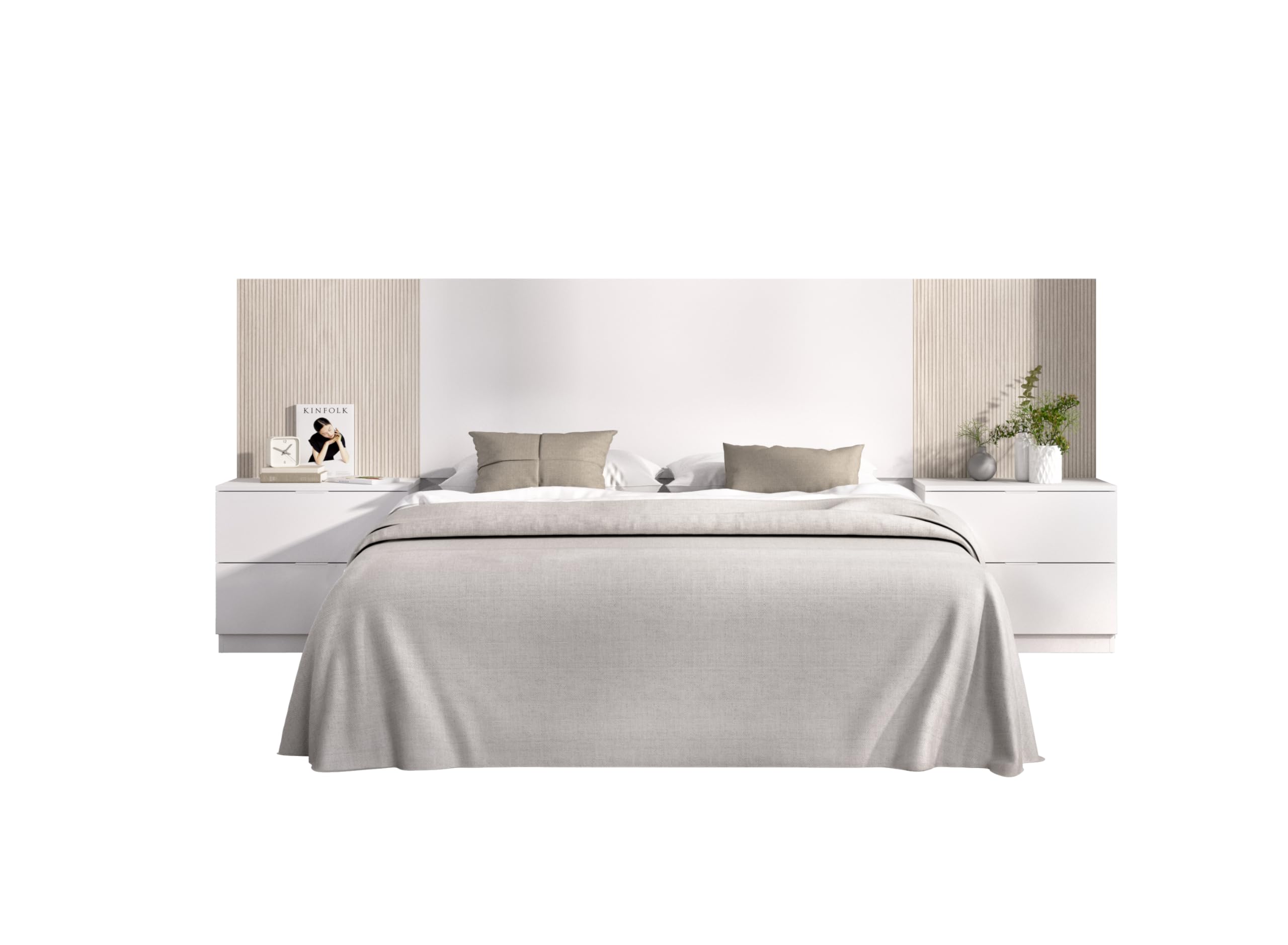 Cassettone Sottoletto Estraibile Ydre Letto Secondario con Rotelle Legno Bianco [en.casa