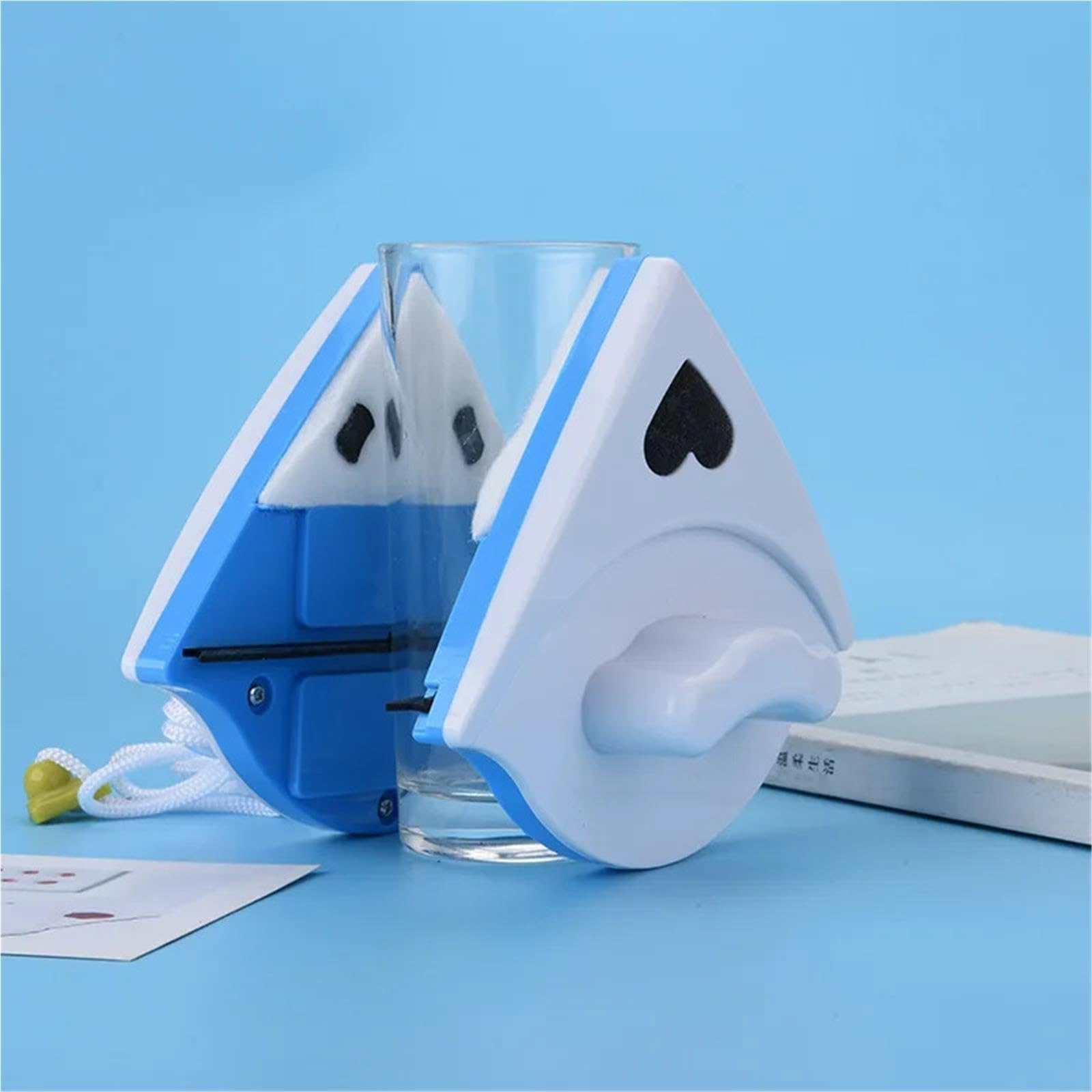 Pulizia finestre magnetica Spugna for tergivetro portatile magnetica for vetri a doppia faccia(Blue)