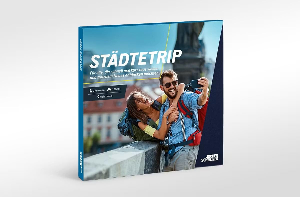 JOCHEN SCHWEIZER Geschenkbox Städtetrip,verschiedene Hotels an 150 Standorten, Hotel-Gutschein für 2 Personen