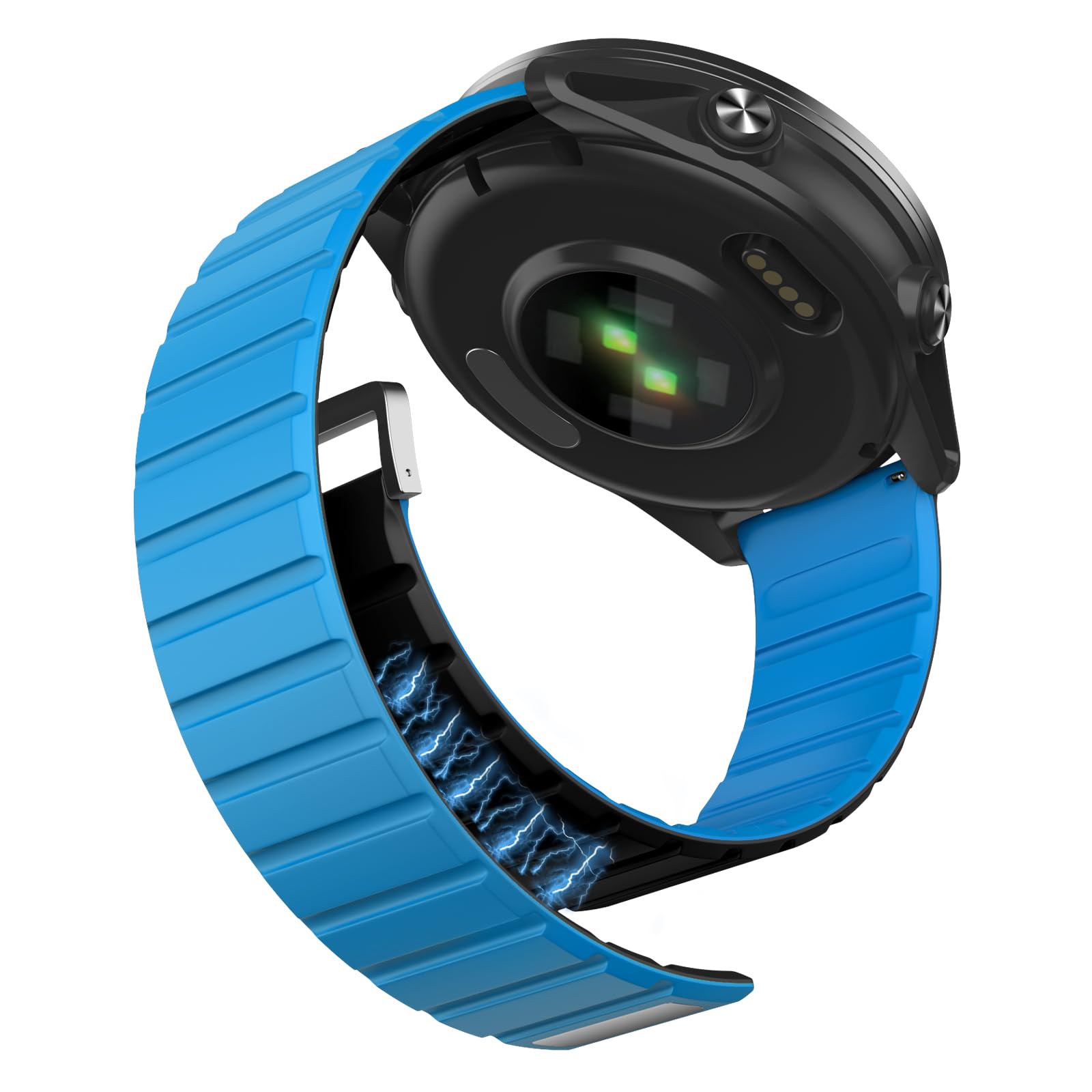 MYSNBKN 22 mm Magnetic Watch Strap for Coros Pace 4/Pace 3/Apex Pro/Apex 2 Pro/Apex 46 mm, Silicone Watch Band for Venu 2/vivoactive 4/Forerunner 255/265/570 47MM/Active Max