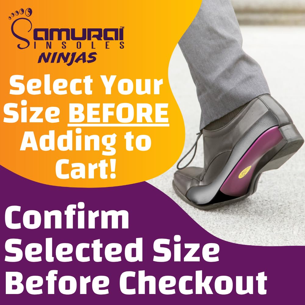 Samurai Insoles Ninjas insertos ortopédicos relevación inmediata - garantía de alivio para la Fascitis Plantar dolor de pie - arco soporte Inserte zapato para hombres y mujeres
