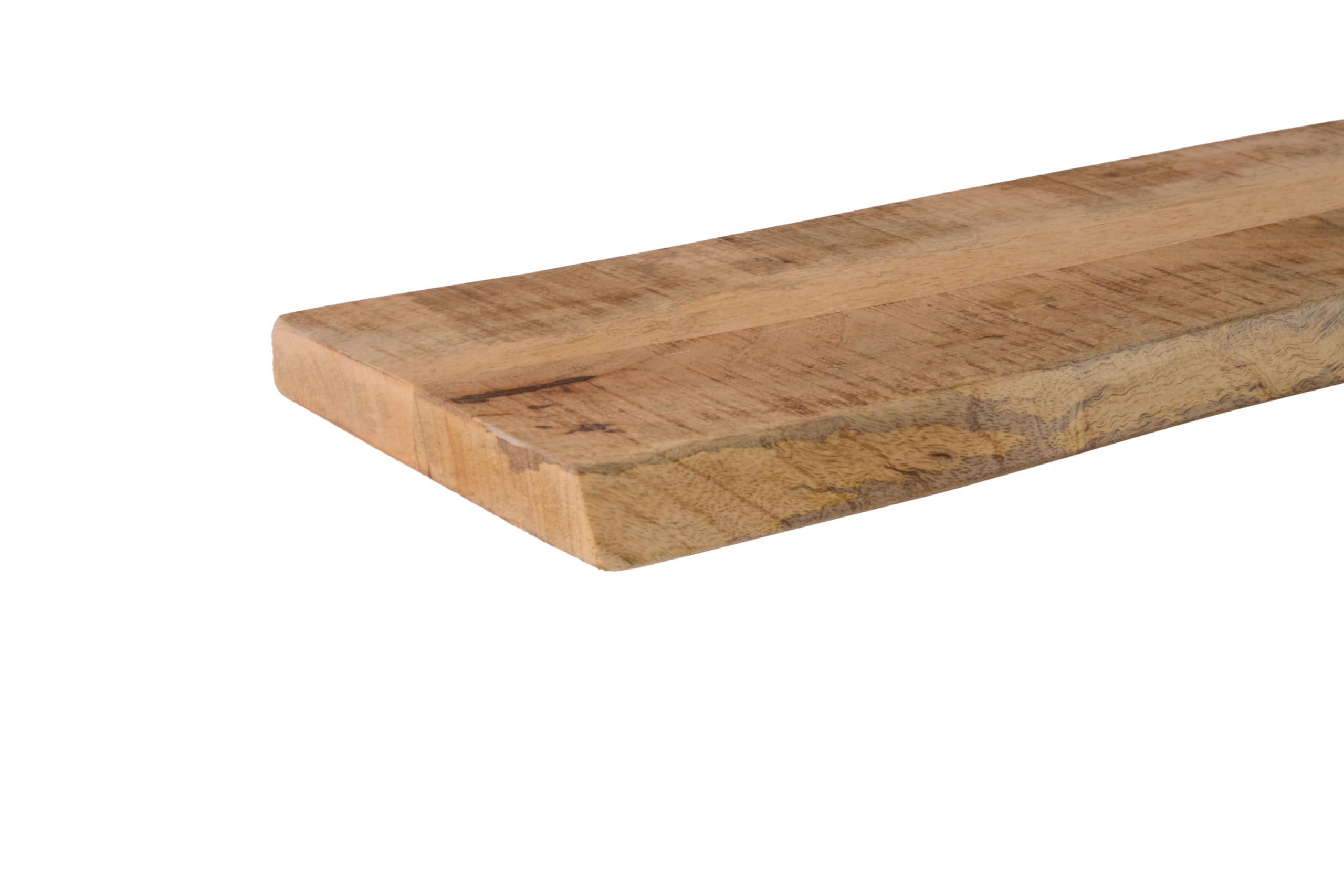 SAM Wandregal Amanda, Mangoholz massiv & rau/Natur, Holzregal/Steckboard mit Baumkante, 100x20 cm Regal
