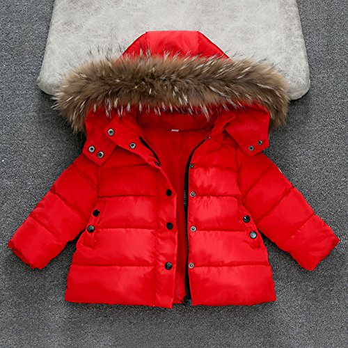 1-6 Years Toddler Baby Girls Jacket Winter Warm Fur Hooded Coat Removable Hood Puffer Jacket Snowsuit Outerwear Coat2